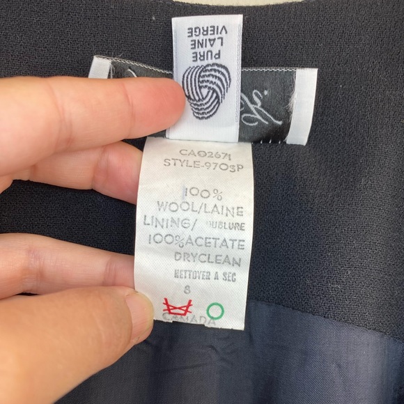 Vintage 80s Jackie K Pure Virgin Wool Black Dress - Picture 11 of 12